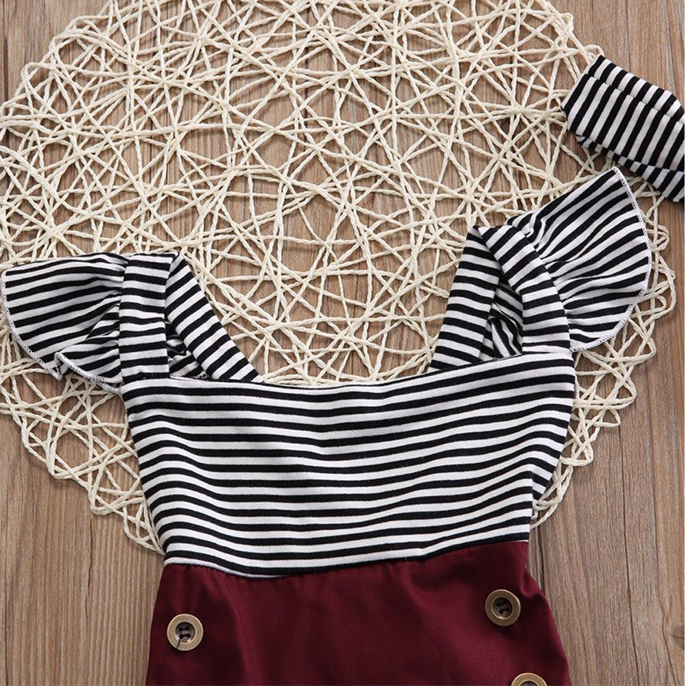 Striped stitching newborn clothes