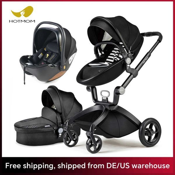 Hot Mom F22 baby stroller 3in1 adjustable seataluminum framesolid rubber tiresrain covermosquito netlarge storage basketXJ250623