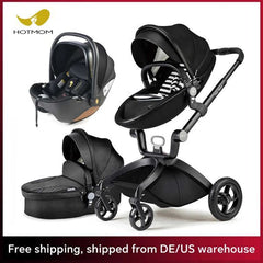 Hot Mom F22 baby stroller 3in1 adjustable seataluminum framesolid rubber tiresrain covermosquito netlarge storage basketXJ250623