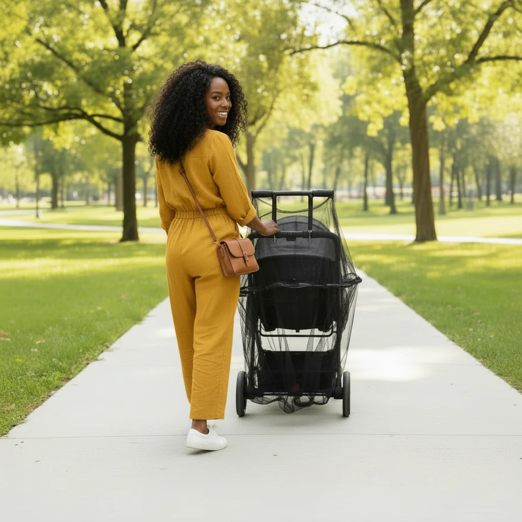 Elevated Stroller Handle Extender Ergonomic Push Handle Accessory Clamp Mount