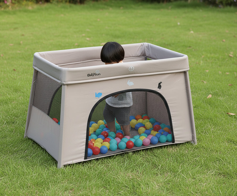 Lightweight Aluminum Tube Fence Bed Baby Game Bed Foldable Storage