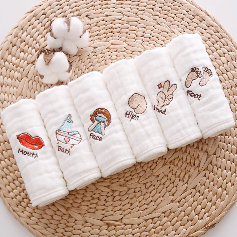 Newborn face wash and bath print square scarf
