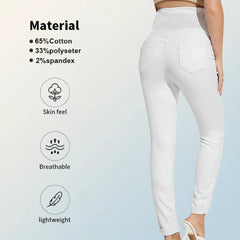 Maternity Skinny Jeans White Cotton Blend Luxe Collection