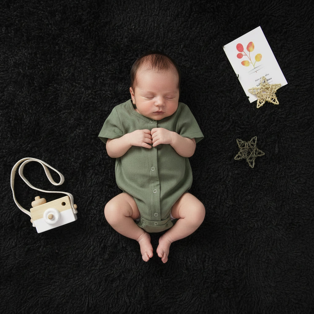 Newborn Cotton Clothes Button Romper One-Piece