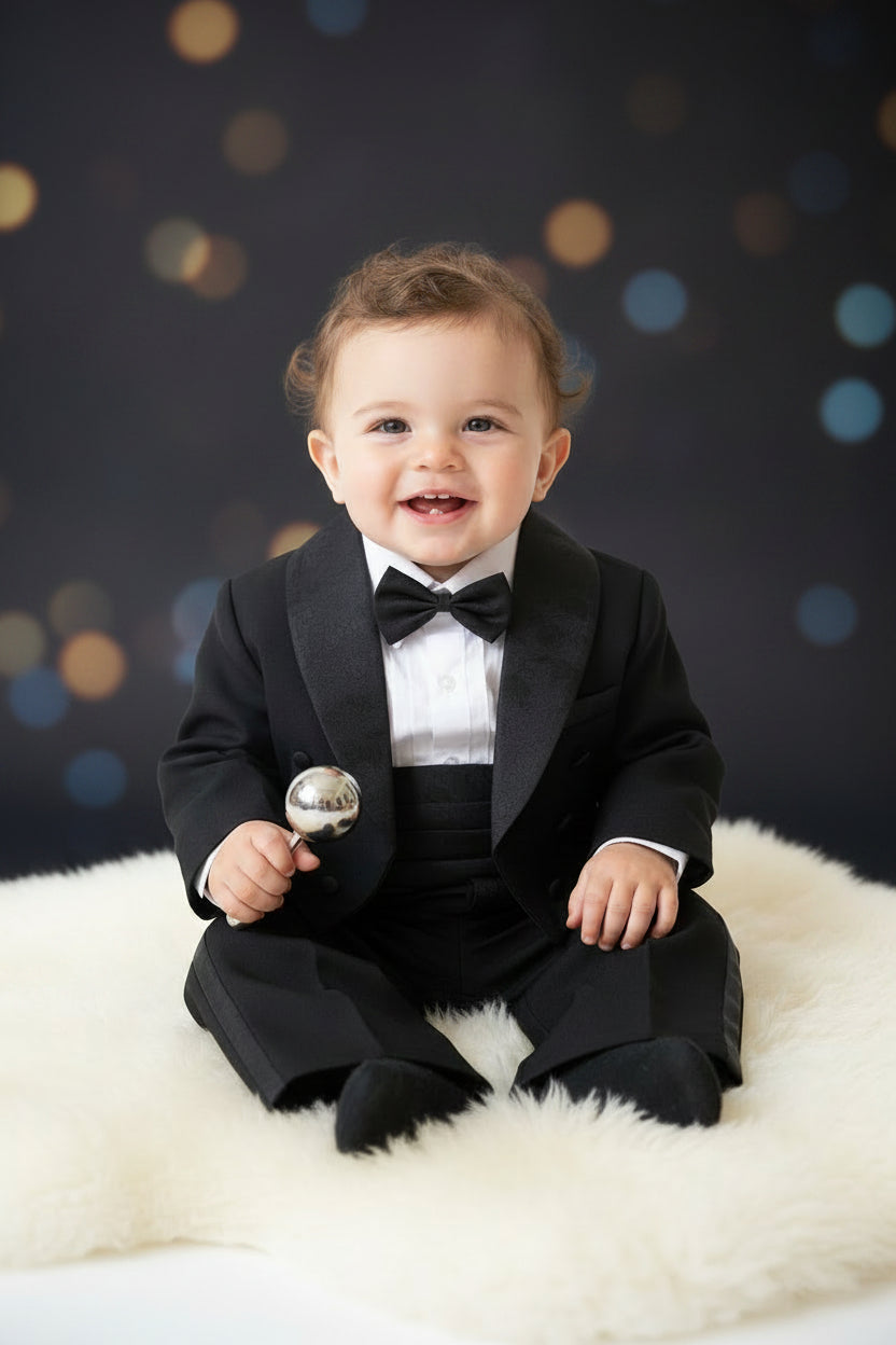 Tuxedo Girdle Dress for Toddler Boy Wedding Formal Suit