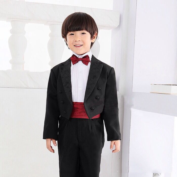 Tuxedo Girdle Dress for Toddler Boy Wedding Formal Suit