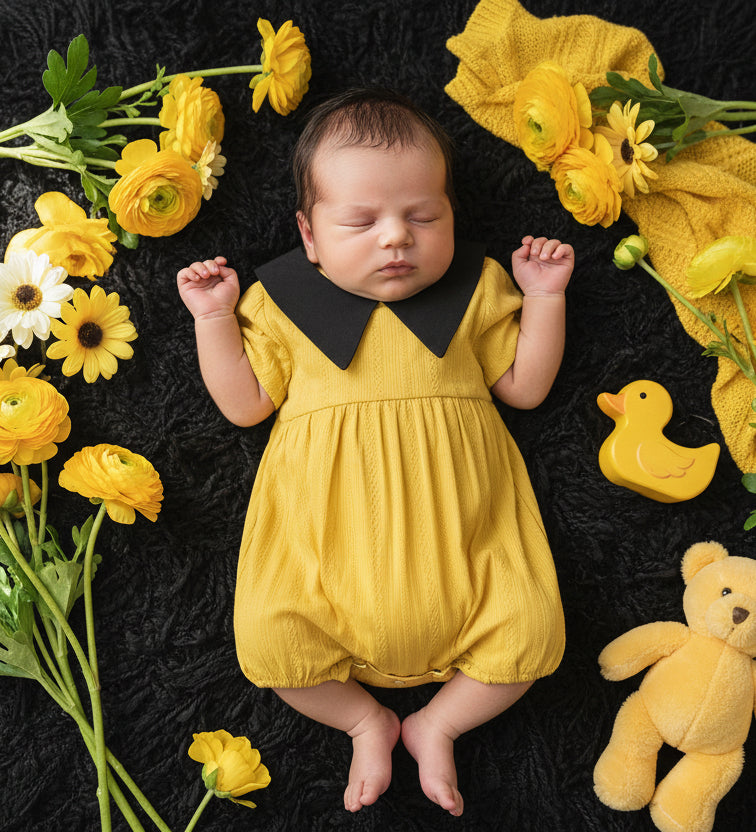 TinyToes Baby Romper Playsuit - Cotton Comfort Unisex 3-12M
