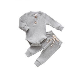 Infant Newborn Baby Girls Boys Spring Autumn Ribbed Solid