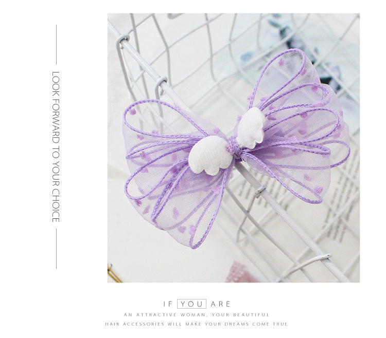 Children s Hairpin girl Little Angel Bow Hairpin