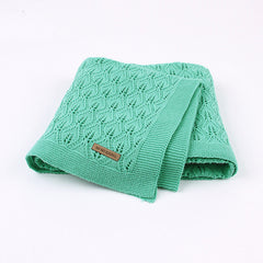 Ins Hot Sale Baby Blanket Knitted Leaf Hollow Hold Blanket Baby Windproof Cover