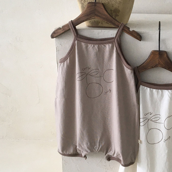 Korean Summer Newborn Baby Sling One-Piece Romper