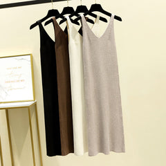 Mid-Length Knitted Sling Dress Autumn And Winter New Pregnant Women Bag Hip Sleeveless Bottoming Vest With Long Skirt