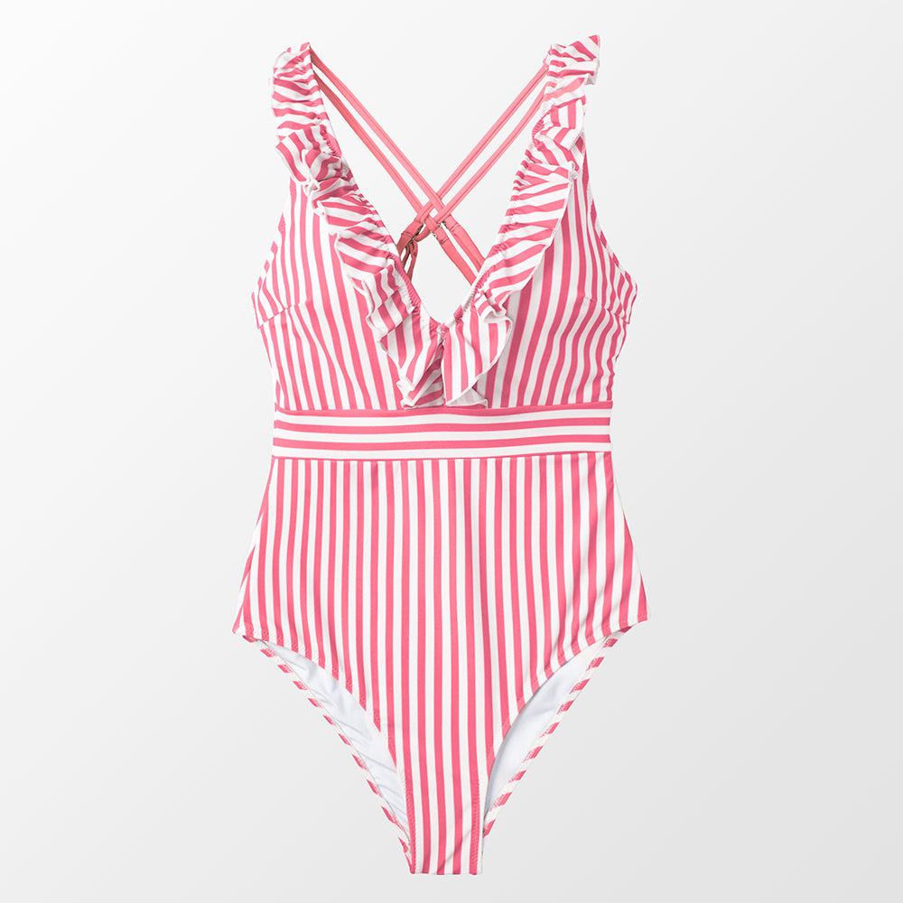 New Pregnant Women'S One-Piece Swimsuit, Belly Supporting Fashion, Hot Spring, Lotus Leaf Edge, Meat Covering, Large Bikini Pregnancy