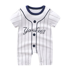 Cotton Newborn Short-sleeved Sports Romper And Romper Jumpsuit