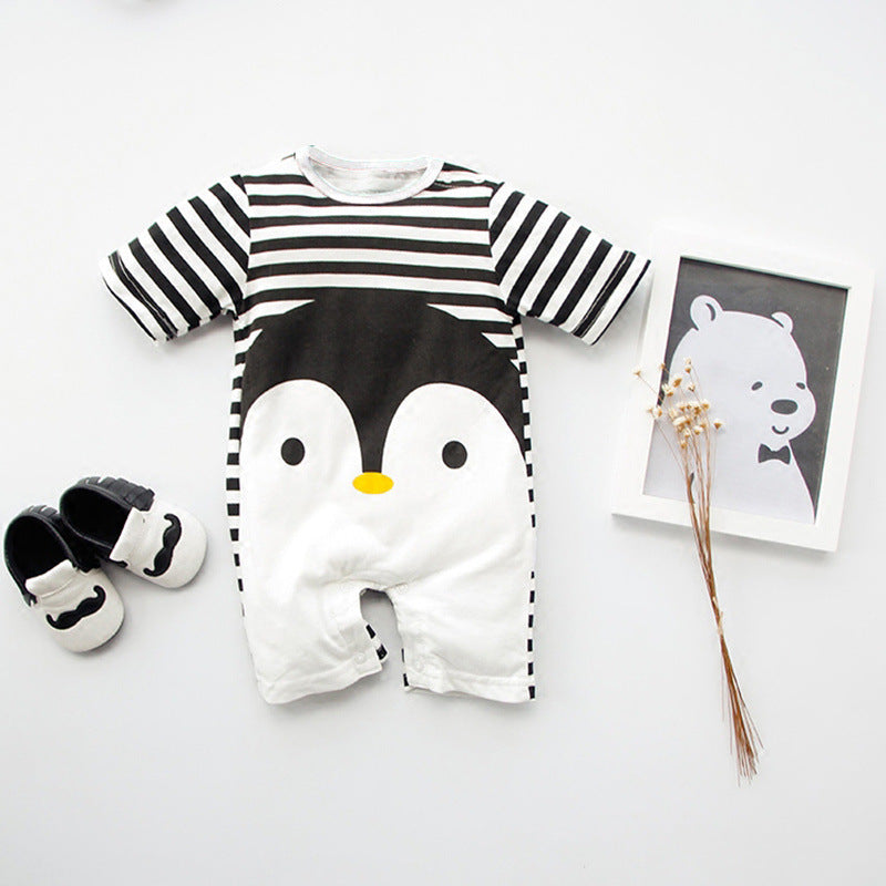 Cotton Newborn Short-sleeved Sports Romper And Romper Jumpsuit