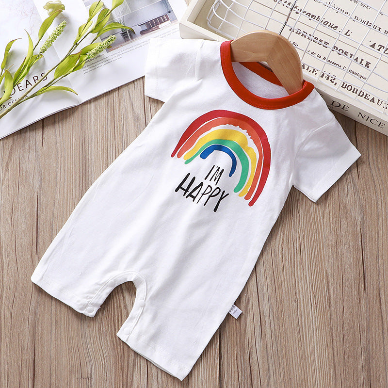 Cotton Newborn Short-sleeved Sports Romper And Romper Jumpsuit
