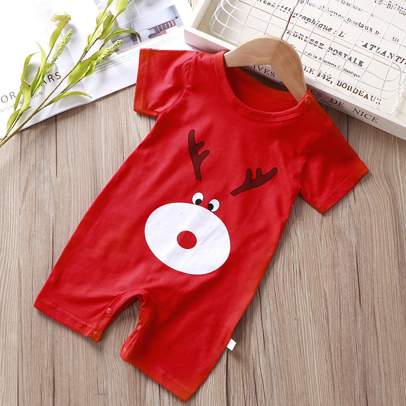 Cotton Newborn Short-sleeved Sports Romper And Romper Jumpsuit