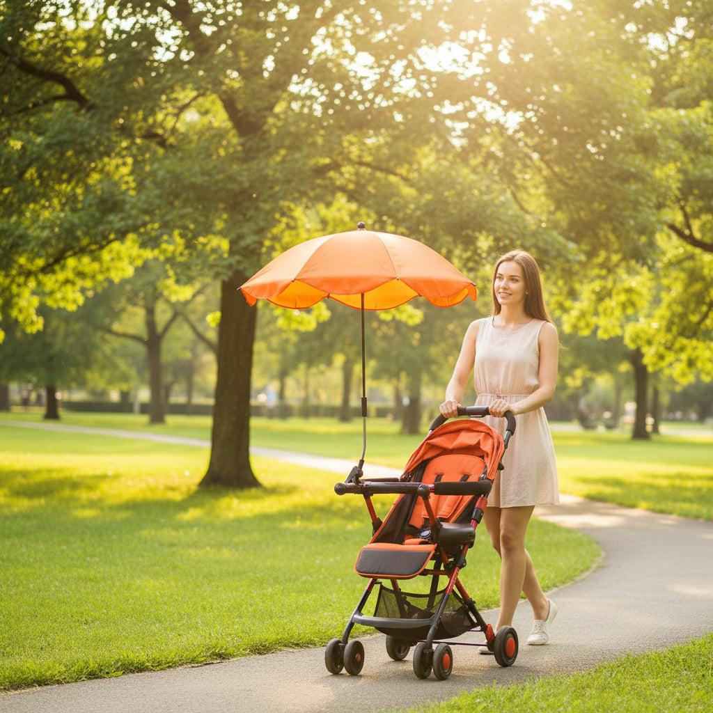 SunShield Stroller Umbrella Outdoor Sunshade - Vinyl UV And Rain Coverage