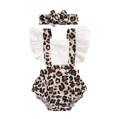 Summer Children's Clothing New Girls Romper Two-piece Turban