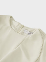 Waist Ruffle Dress-Cream