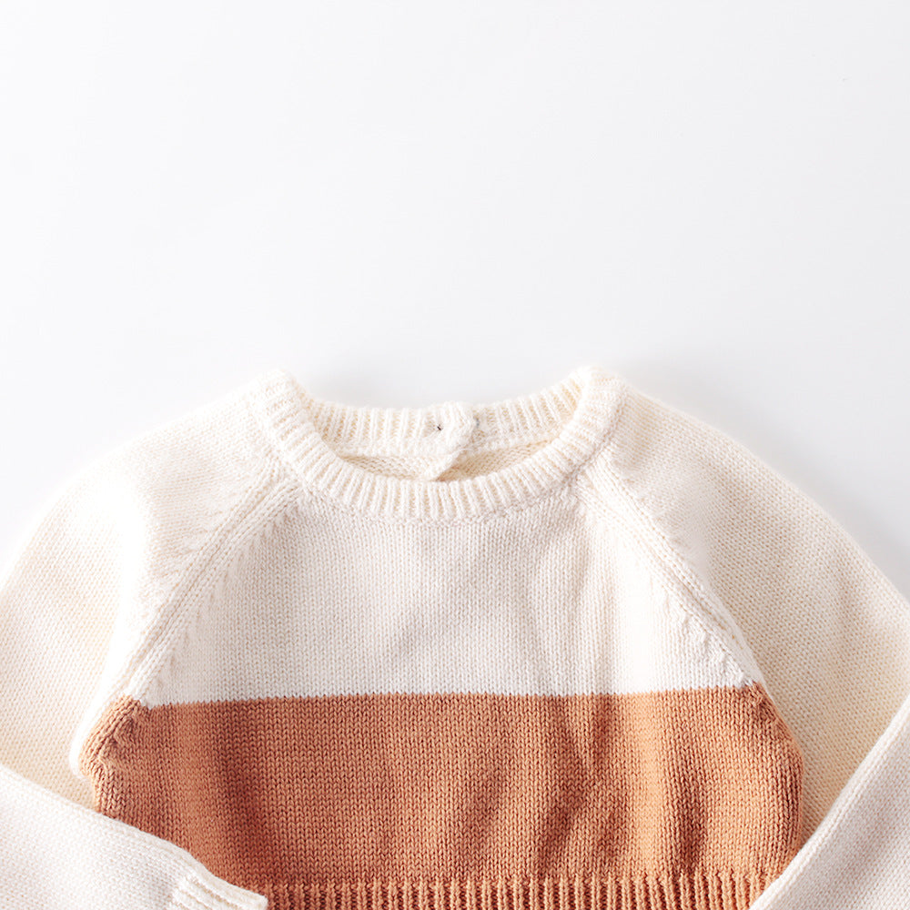 Knitted woolen bodysuit, bag fart, romper, romper