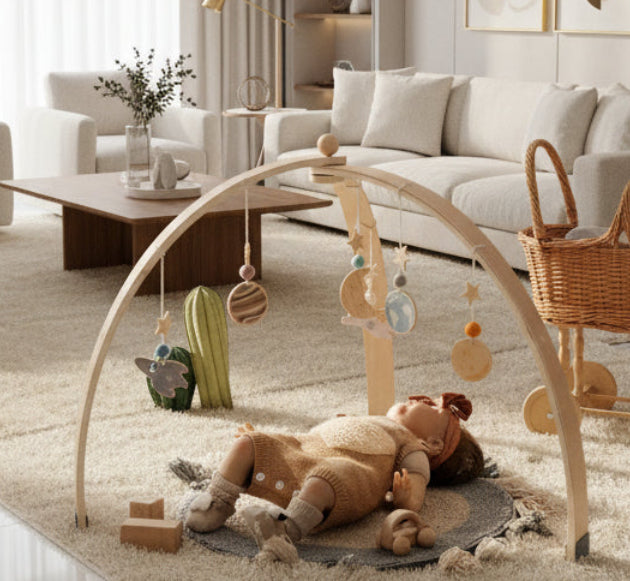 Triangle Rack Wooden Fitness Equipment Newborn Baby Crib Toy