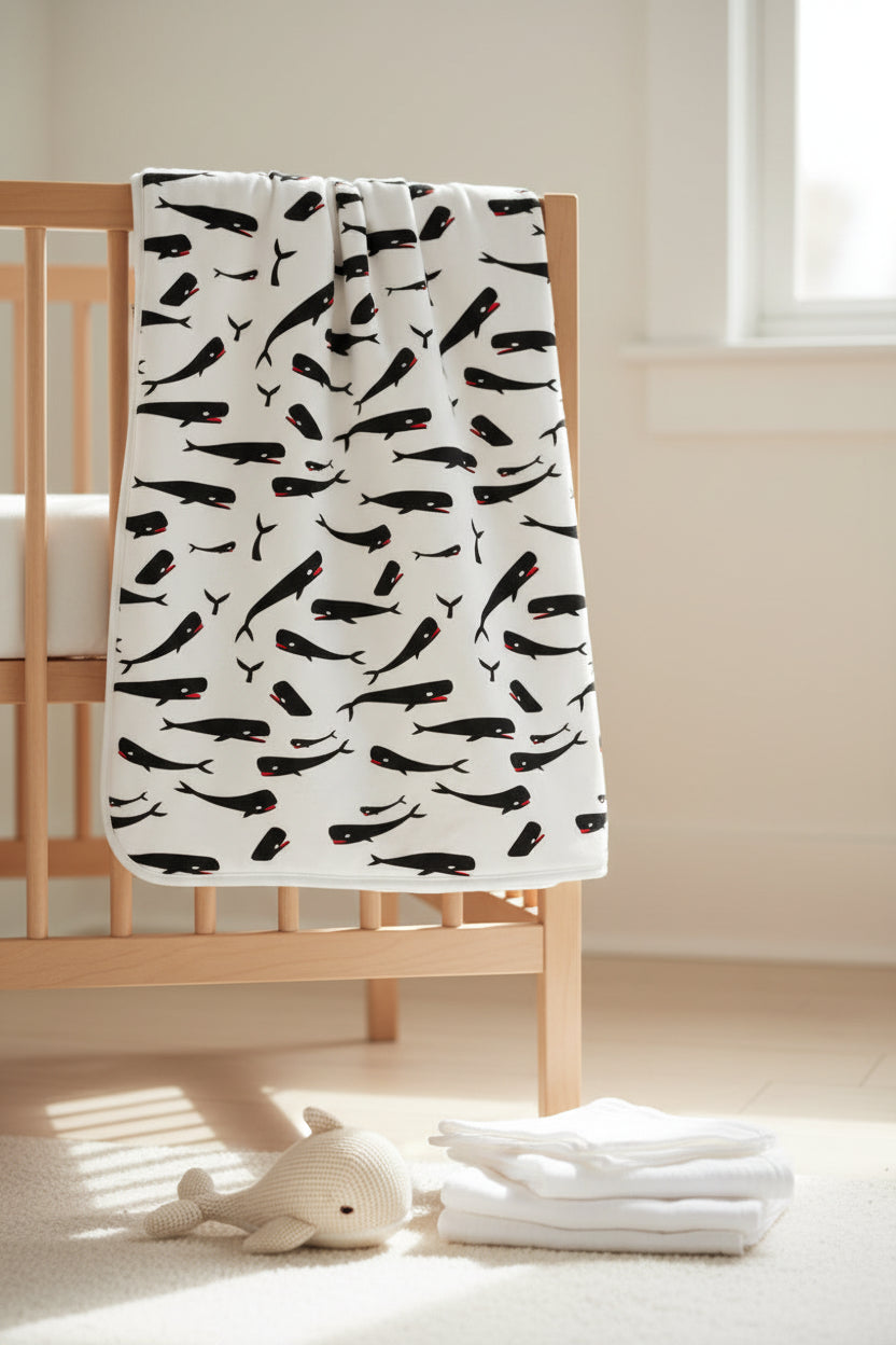 Newborn Cotton Blanket Cartoon Whale Collection Boutique Edition