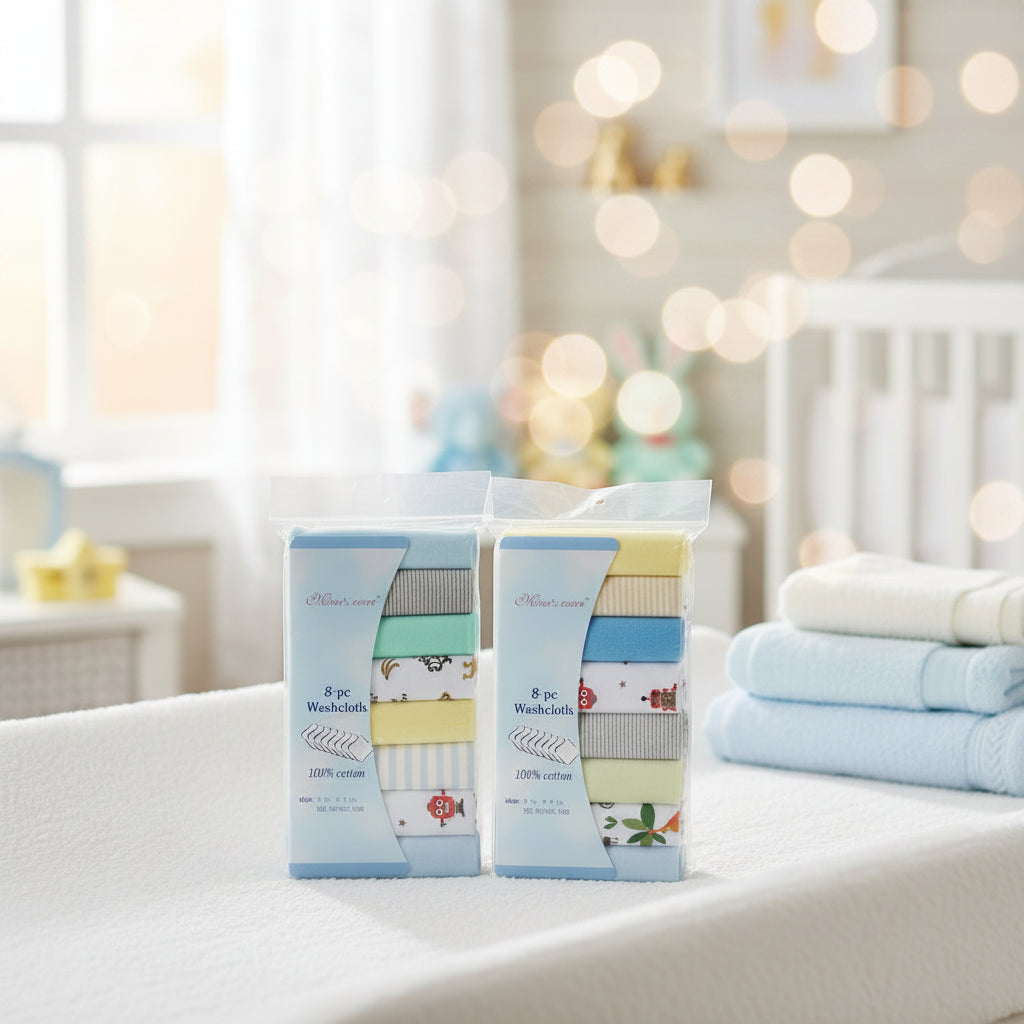 Pure Cotton Newborn Baby Towels Eight Pack Exclusive Set