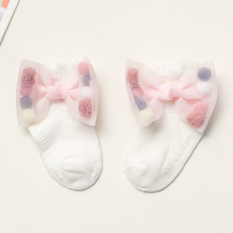 Summer Newborns 0-6-12 Months Bowknot Cotton Socks