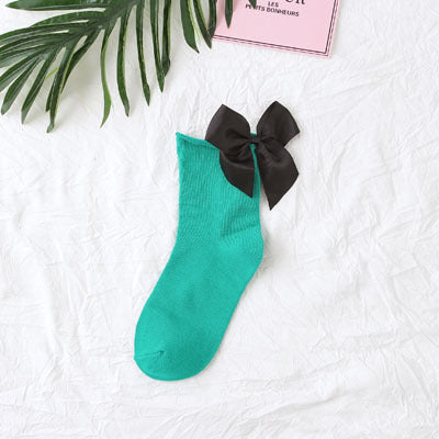 Back bow cotton socks