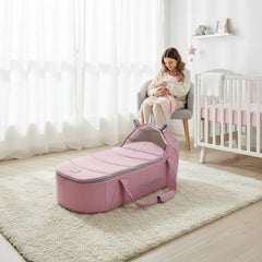 Pink Luxe Portable Carrycot Bassinet Travel Bed For Infants