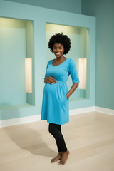 Petite Blue Dress – Flattering Waist Fit with Pockets | Everyday Classic