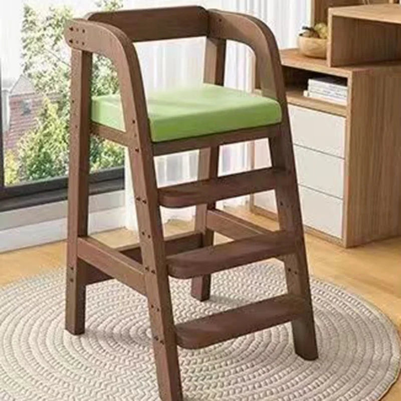 Solid Wood Children Dining Chair Modern Baby Eating Armchair Home Interior High Stool Comfortable Dining Chair Nordic  Furniture