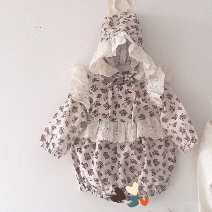 TinyNest Hooded Long Sleeve Newborn Romper - Soft Cotton Comfort