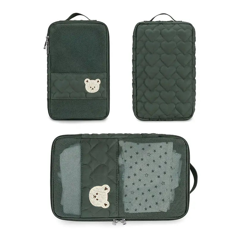 Cute Diaper Bag for Stroller Hanging Bag Separate Storage for Baby Clothes and Diapers Travel Change and Washing Storage Bag