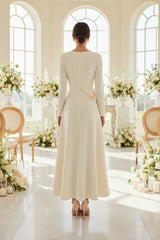 Waist Ruffle Dress-Cream