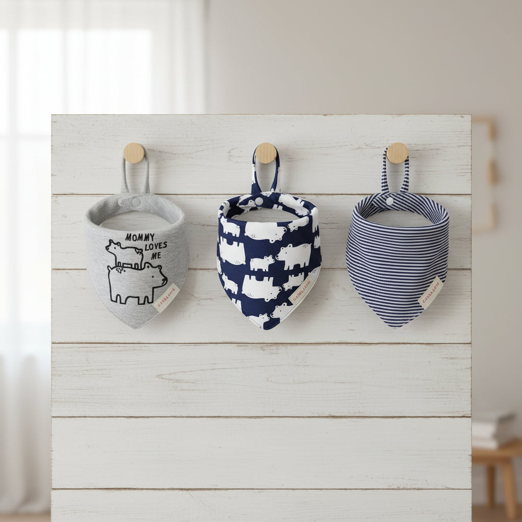 Cotton Baby Double Triangle Bibs 3 Pack Exclusive Edition