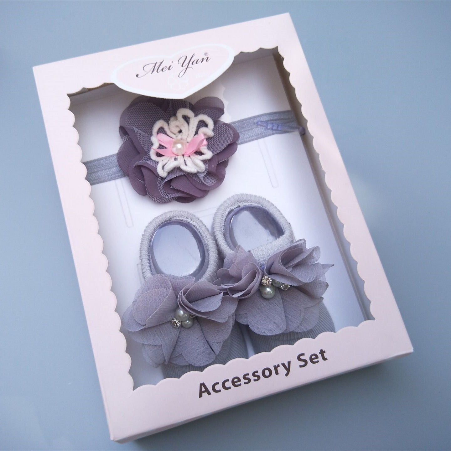 New Baby Girl Socks Headband Gift Box