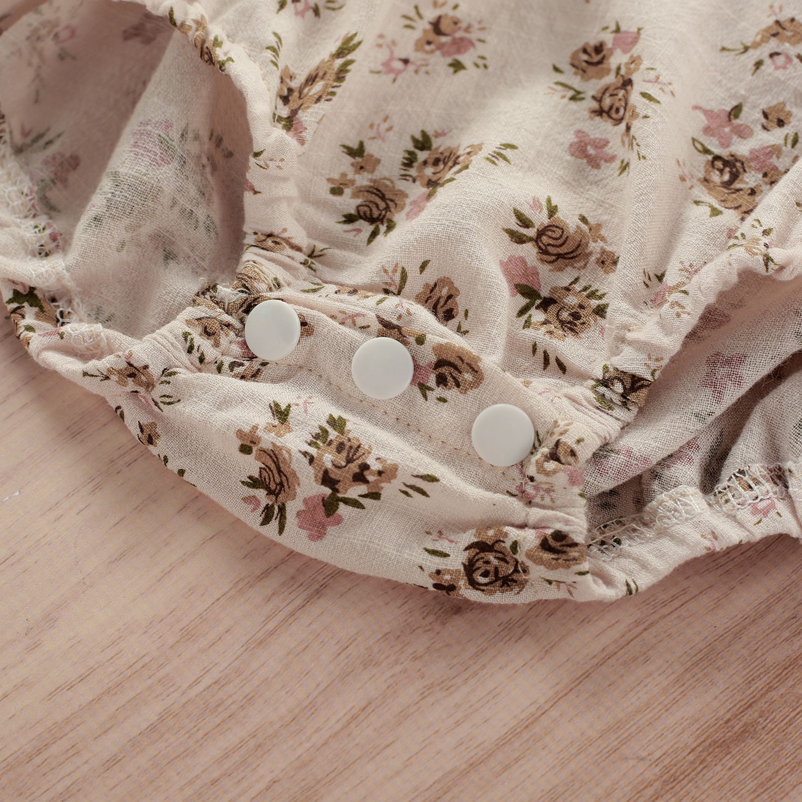 Newborn And Toddler Cotton Jumpsuit Short Sleeve Floral Print Girls Summer Dress