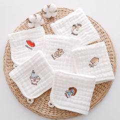 Newborn face wash and bath print square scarf