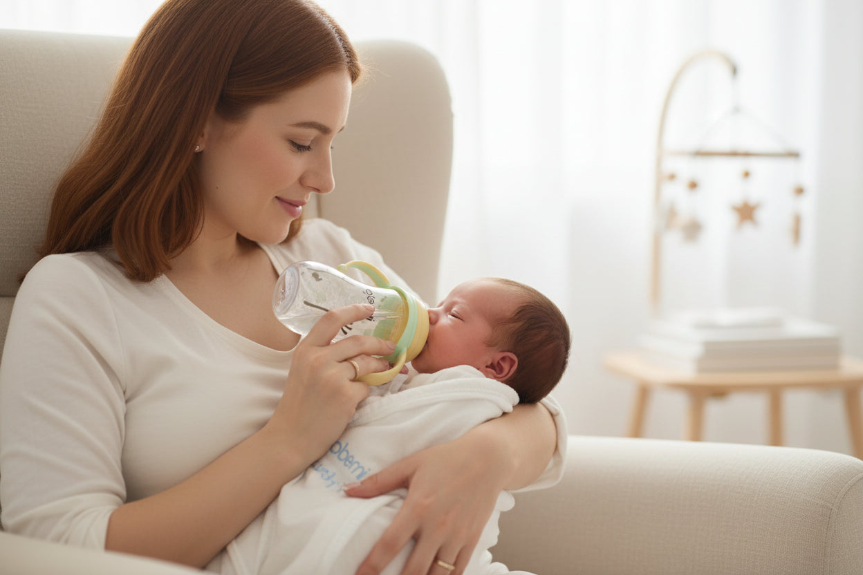 SafeSip Anti-Fall and Anti-Flatulence Feeding Bottle - Prevents Leaks