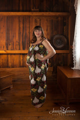 Green Aztec Maternity Maxi Pillowcase Dress Summer Dress