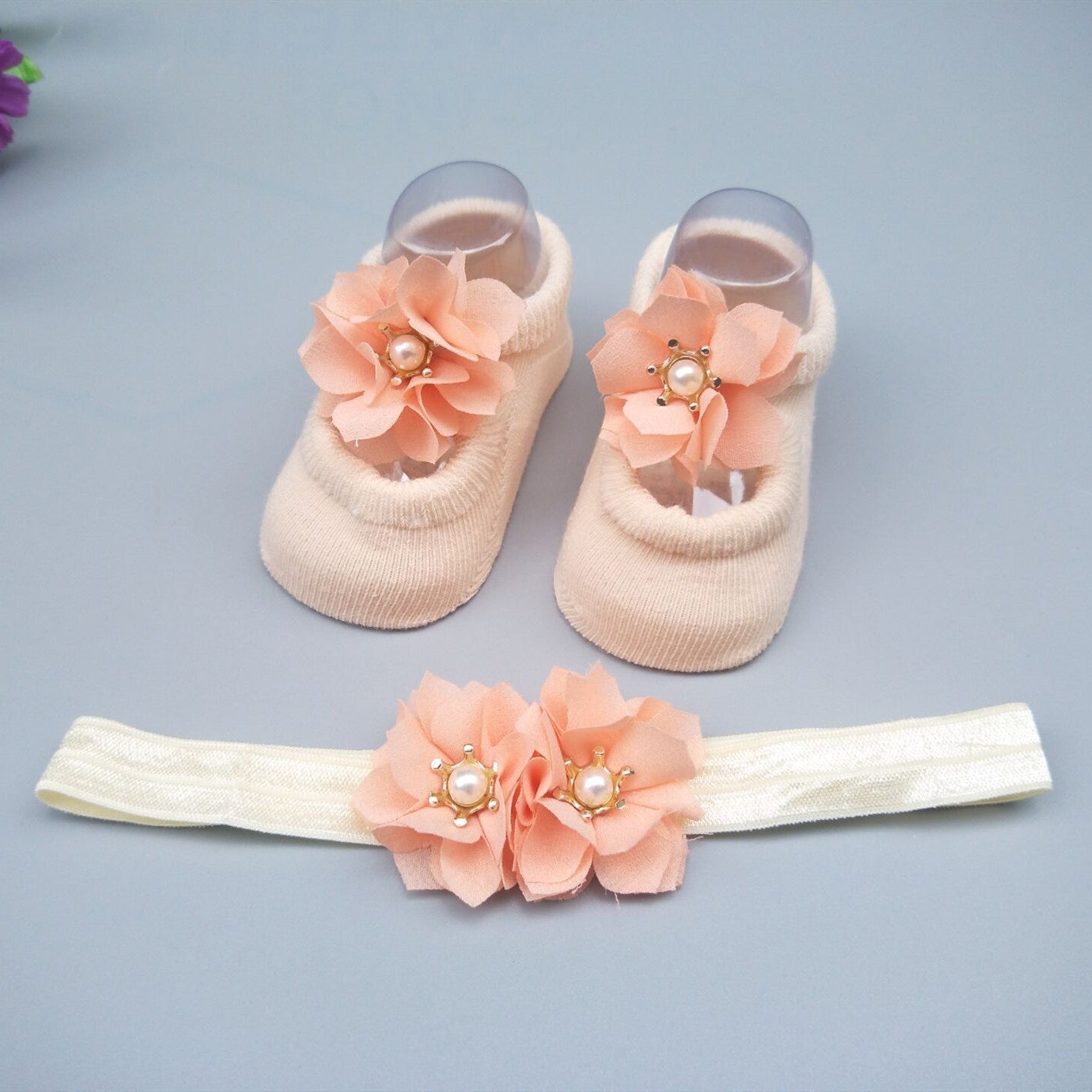 New Baby Girl Socks Headband Gift Box