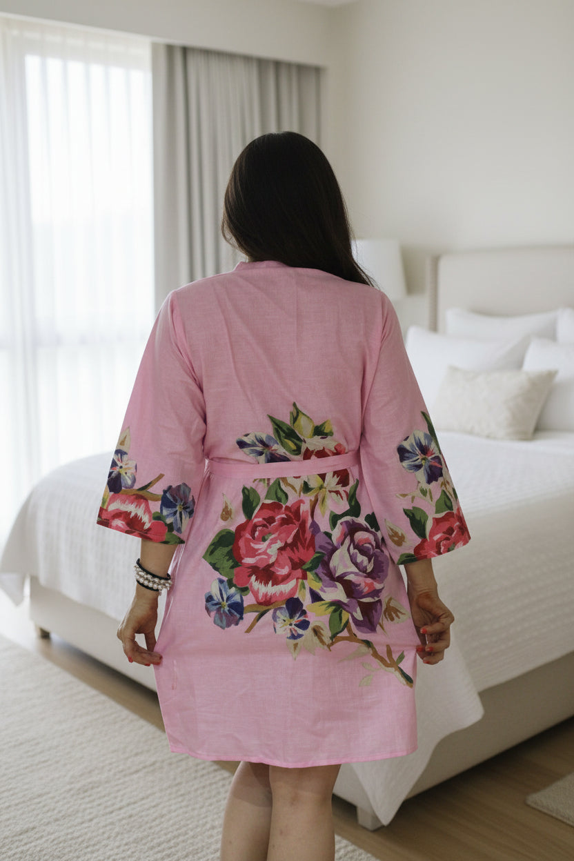 Pink Floral Maternity Hospital Gown
