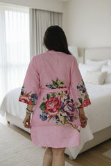 Pink Floral Maternity Hospital Gown