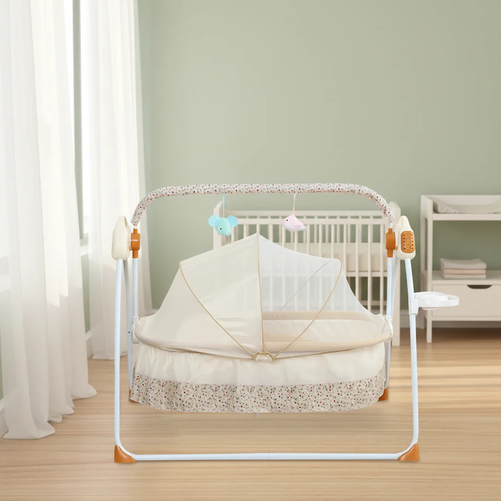 Electric Baby Cradle Deluxe Foldable With Music And Swing