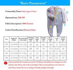 Newborn Footed Pajamas Zipper Girl and Boy Romper Long Sleeve Jumpsuit Cotton Solid White Fashion 0-12 Months Baby Clothes