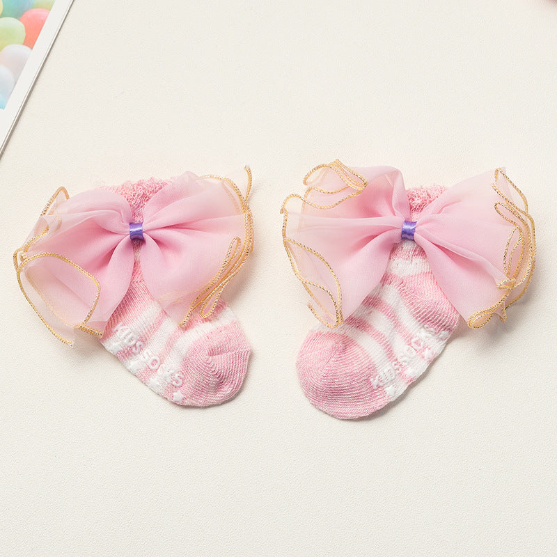 Summer Newborns 0-6-12 Months Bowknot Cotton Socks