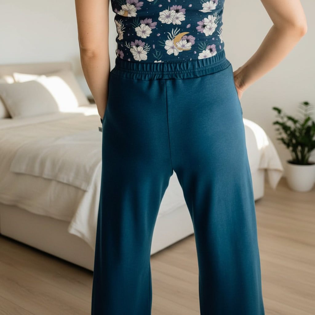 Ladies Bamboo Wide Leg Pants | Sage