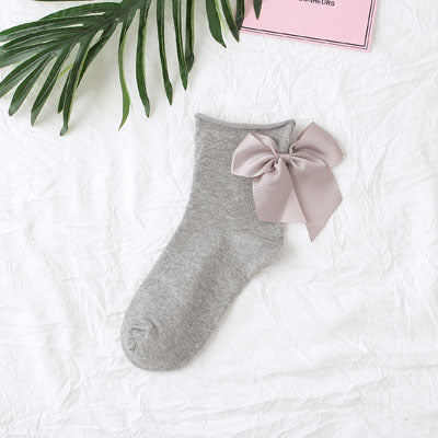 Back bow cotton socks